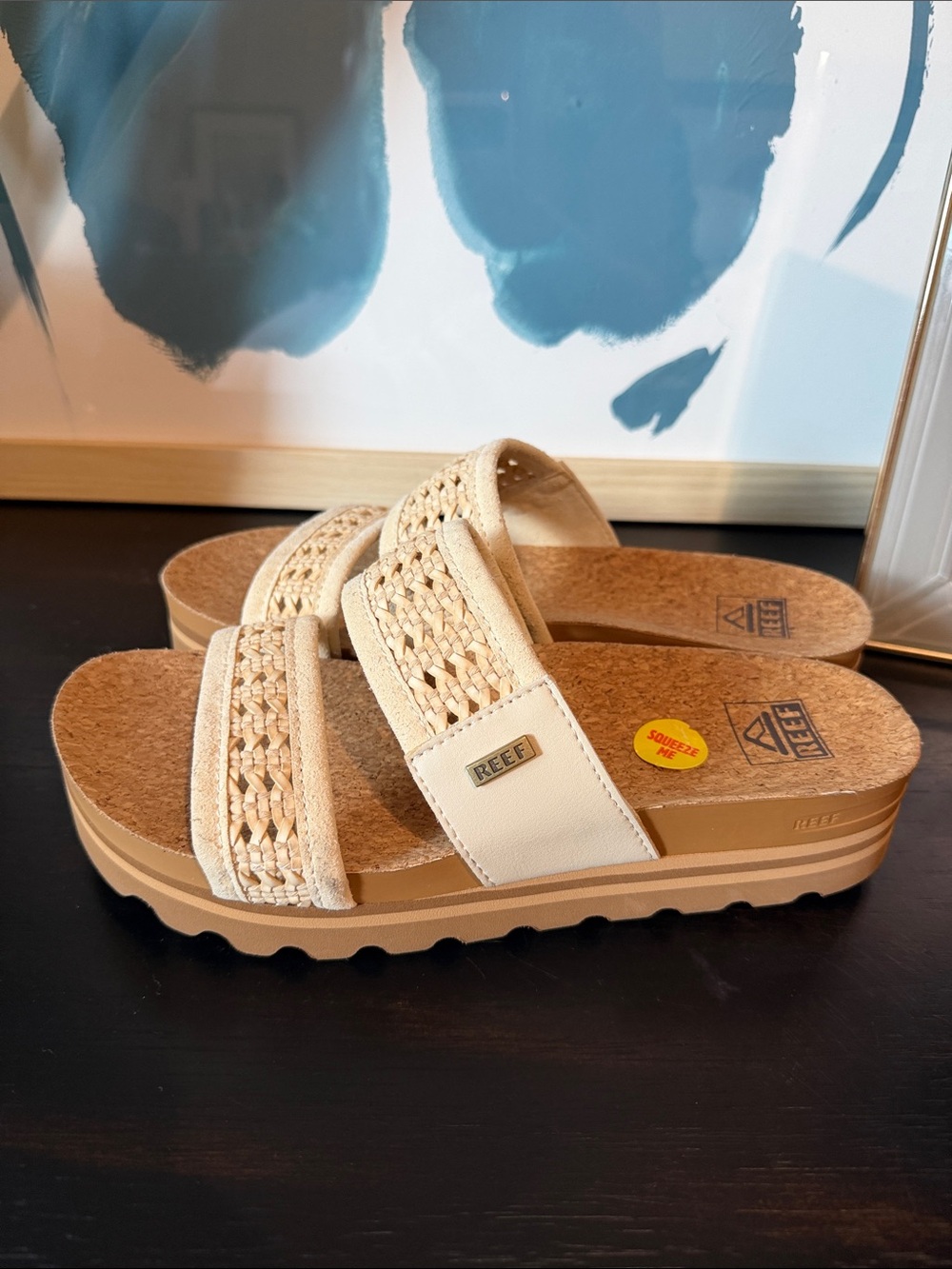 Reef Cushion Vista Hi Woven Platform Slide Sandals - Picture 3 of 6